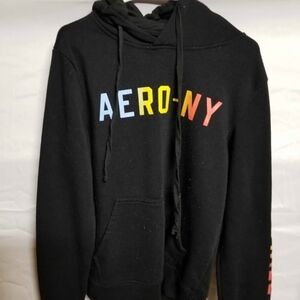 Aeropostale Black Hoodie with Vibrant Lettering